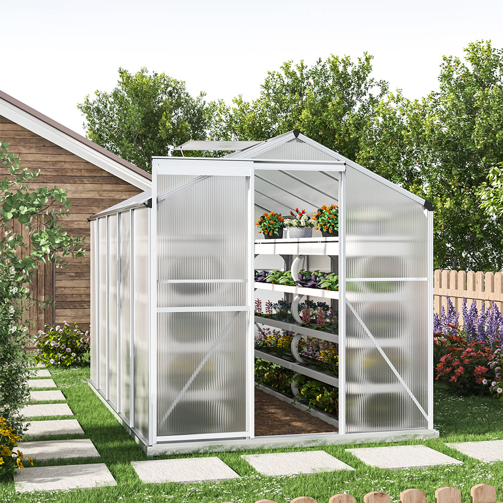 Garden Greenhouses by AJUNION Easily Assembled Polycarbonate Aluminum Frame Structure