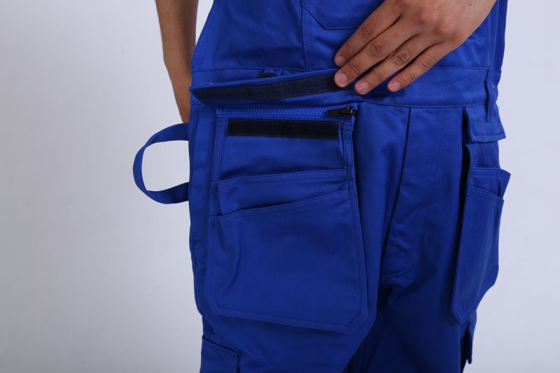 79% Cotton Blue Fr Coverall Bibs , 20% Polyester Chemical Protective Suit
