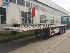 China Mn Steel Flatbed Container Trailer , Semi Storage Containers In 60 Tons Loading Capacity factory