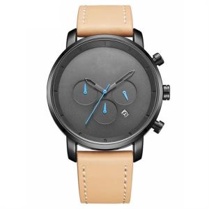 China Men Multifunction Alloy Quartz Watches Casual Sport Analog Leather Strap factory
