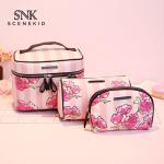 Flower Printing Zipper Closure Lipstick Travel Toiletry Bag