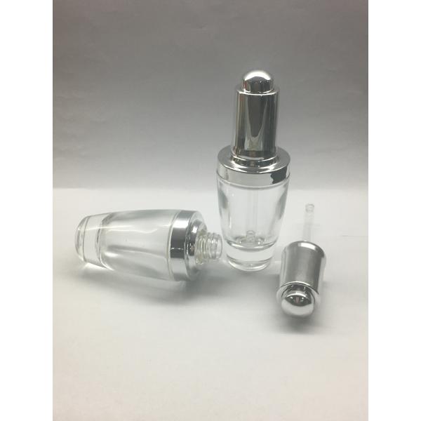 Luxury Clear Glass Dropper Bottle 30ml Silver Dropper For Serum Essential Oil