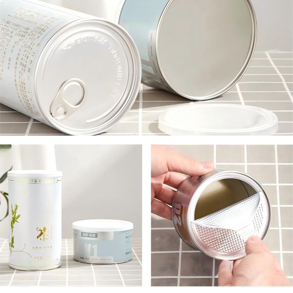 Custom sealed tea paper tins, luxury packaging, easy-to-tear environmentally friendly paper tins