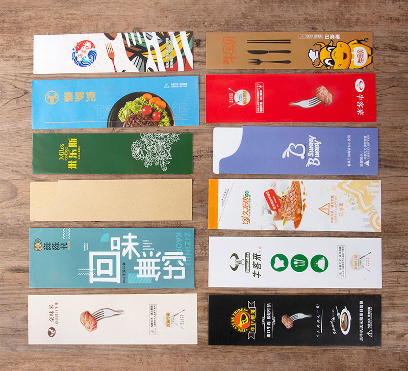 Kraft Paper Customized Disposable Chopsticks Knife Fork Cutlery Dinnerware Tableware Bag