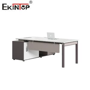 China Industrial Style Customizable Executive Office Desk With Storage Cabinet on sale