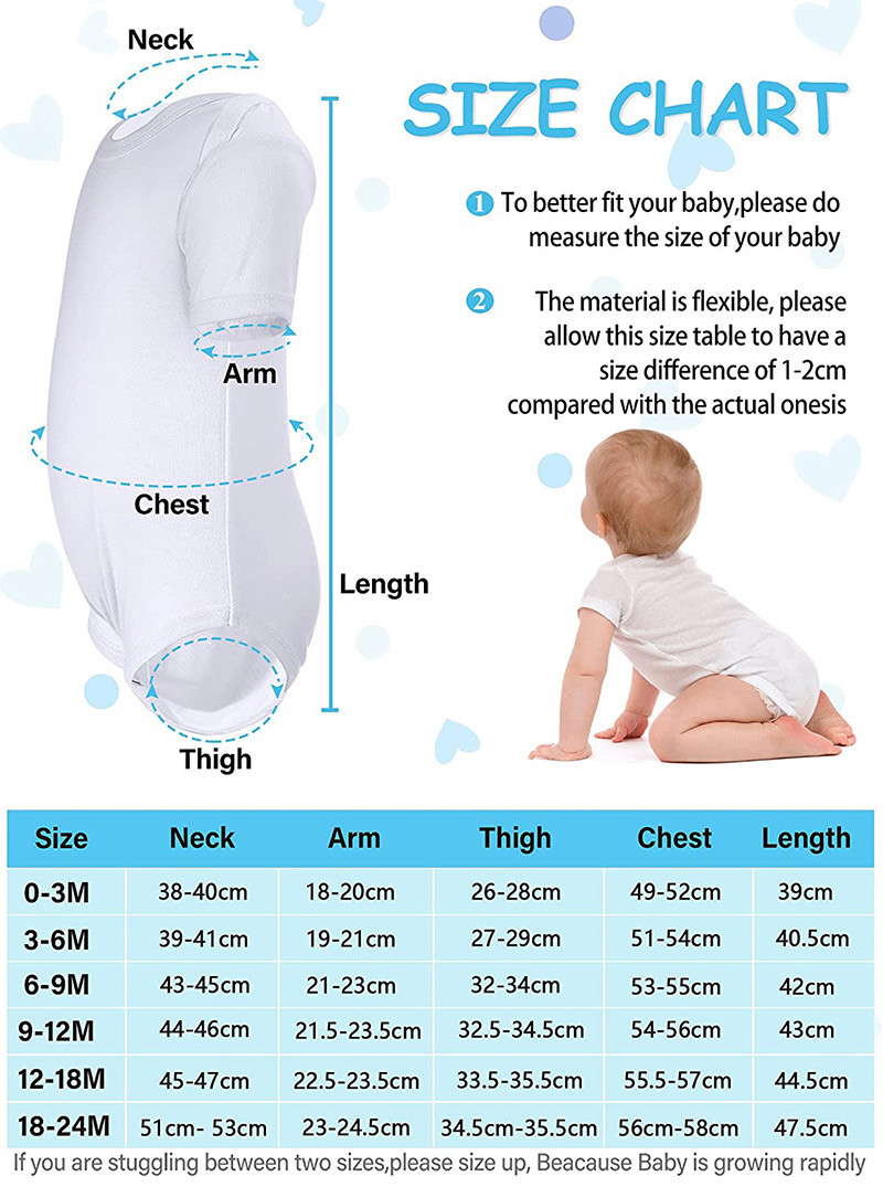 200g Cotton Feel Polyester Onesie Blanks Short Sleeve Sublimation Romper Blanks