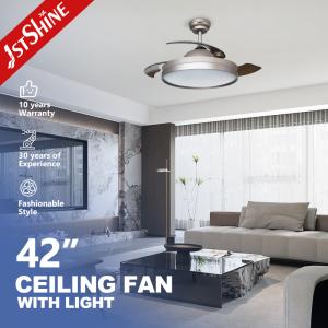 China AC Motor 230V 3 Color LED Invisible Ceiling Fan Remote Control factory