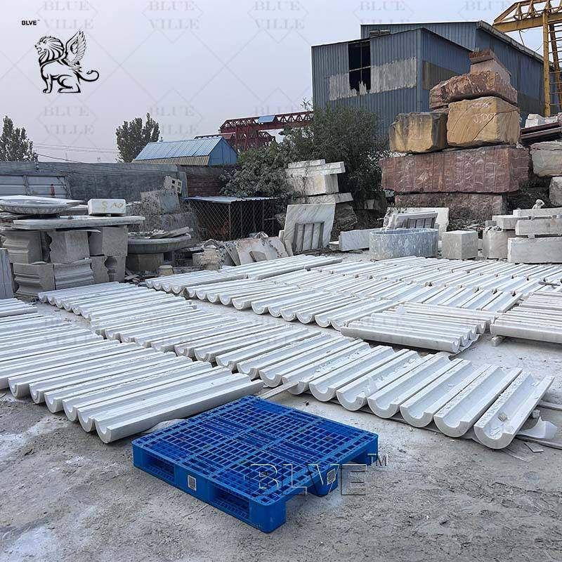 Buy cheap White Marble Column Natural Stone Roman Pillar Cladding House Building from wholesalers