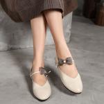 S111 Shoes women autumn 2020 new leather white shoes women one word elastic band