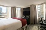 Luxury Dark Walnut Veneer Hotel Bedroom Furniture Sets With Writing Desk