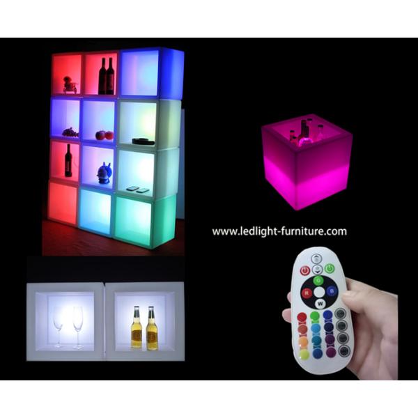 Rechargeable Polyethylene LED Cube Light 40cm Ice Bucket Cooler For Bottle Display
