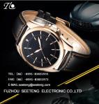 Mature casual classic style with PU leather strap men wrist watch