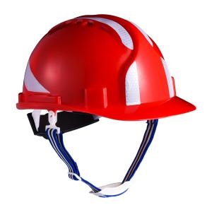 China Red Lightweight ABS Construction Safety Helmets Workplace Safety Equipments factory