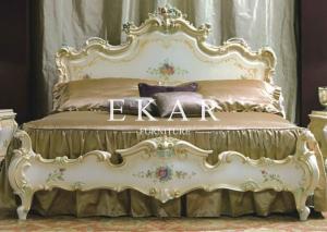 China Roman style furniture italian bed classic bedroom sets LS-A124A factory