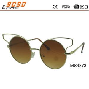 China 2018 fashion metal sunglasses with 100% UV protection lens, suitable for men and women factory