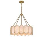 Modern Luxury Alabaster L1P Chandelier Brass Pendant Hanging Light Dining Room