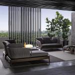 poolside Luxury Hotel Furniture Sun Bed Lounger Set High Backrest Garden