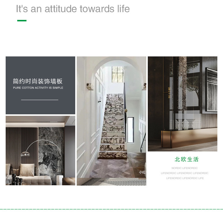 Square Bamboo Charcoal Grey Marble PVC Cladding Panels OEM ODM