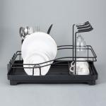 Steel Adjustable Kitchen Dish Drainer Rack For Drying Dishes Custom Color