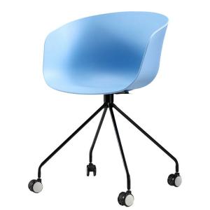 China Polypropylene Plastic Rolling Chair , Plastic Office Chairs With Wheels factory