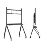 Mobile TV Rolling Floor Stand Lockable Wheels Trolley 55-86 Inch Interactive