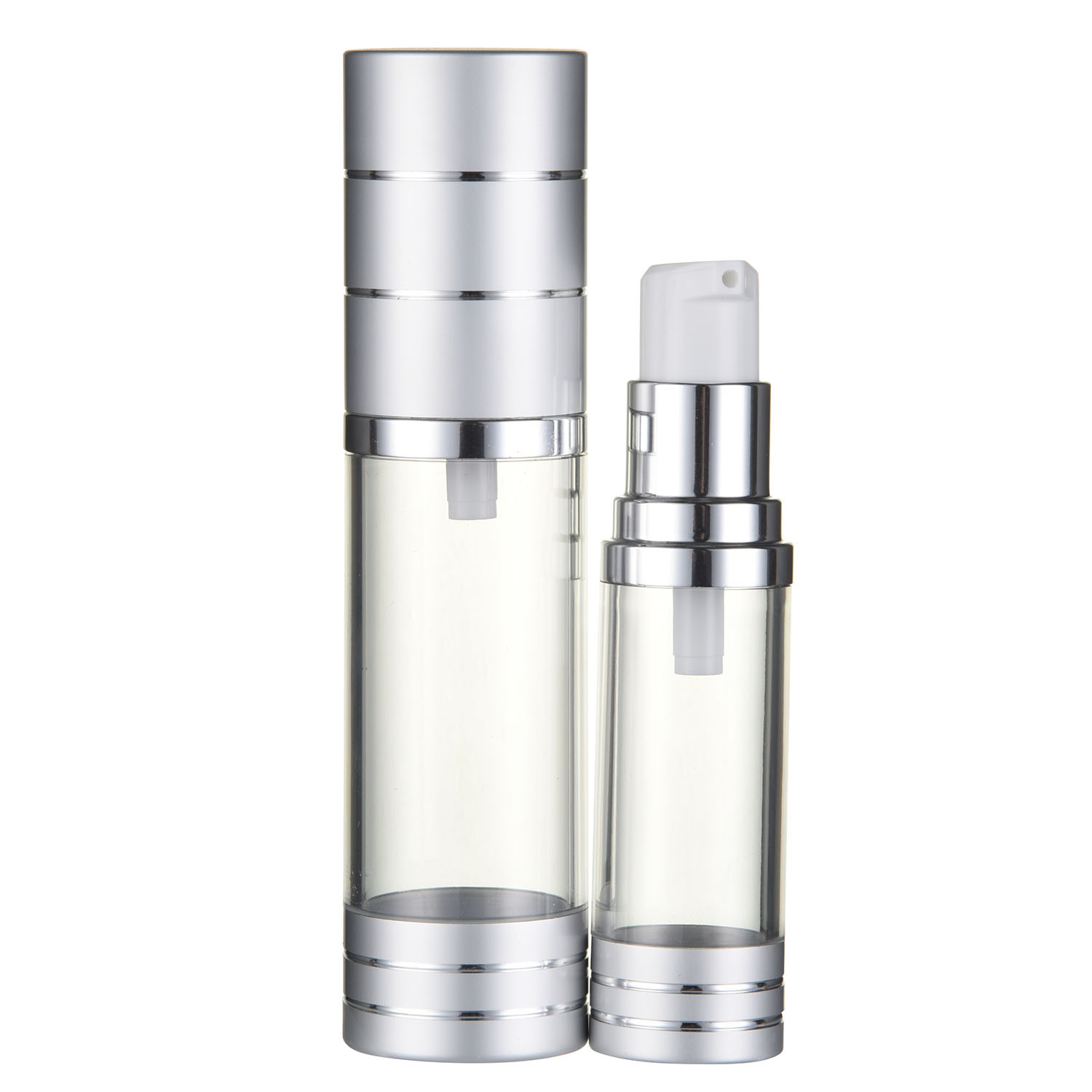 15ml 20ml 30ml 40ml 50ml Plastic Cylinder Airless Cosmetic Bottle AS Screen Printing