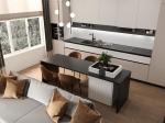 stylish Fitted EB Board Kitchen Cabinets White And Black Modern Customized