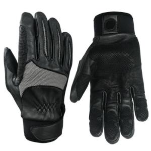China Hysafety Black Goatskin Rappel Gloves Tactical Rope Rescue Gloves factory