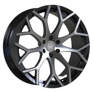 China Black machined face 1 piece monoblock forged wheels 24 inch staggered ESCALADE car rims factory