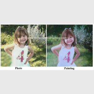 China Children Portraits Painting Oil on Canvas Professional Photo to Painting Gift factory