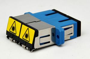 China SC Duplex Fiber Optic Adapter Ceramic Sleeve With Separate Metal Shutter Cap factory