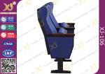 Solid Wood Armrest Cover Auditorium Theater Seating Floor Mounted With Wood Desk