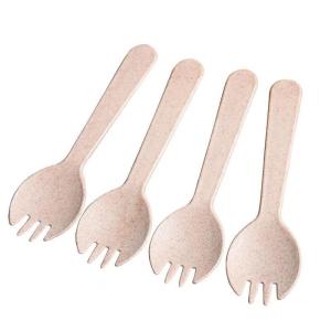 China 115mm Disposable Wheat Salad Ice Cream Mini Spork factory