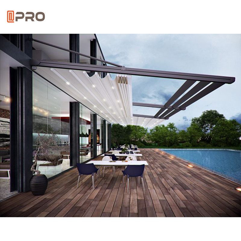 Rainproof Modern Aluminum Pergola Patio Gazebo Free Standing Remote Control