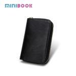 GENUINE LEATHER Accordion Card Wallet for Men Short Front Pocket Organ Card