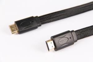 China Flat Wire Braid Hdmi Audio Link Cable High Definition Plated Gold Head factory