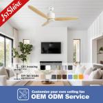 OEM 3 Wooden Blades 52 Solid Wood App Smart Control Ceiling Fan With DC Motor