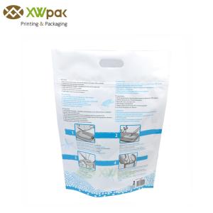 China Custom Printed 6L Blue Stand Up Pet Food Bags with transparent window factory