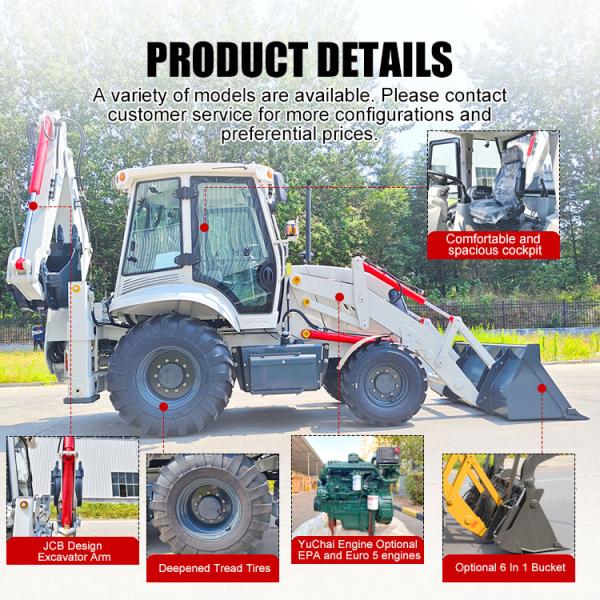 New Construction Equipment Mini 4x4 Wheel Loader Articulated Backhoe Loader Diesel Wheel Backhoe Excavator Loader