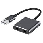 Plug and Play Audio Mic Studio Headset USB External Sound Card Adapter for