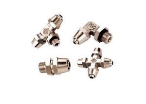 China Lock Nut Type Pneumatic Fittings , JSM Pneumatic Connectors Push To Connect factory