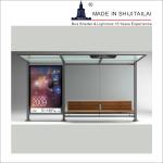 Metal Rectangle T8 Tubes IPE 140 Bus Stop Kiosk