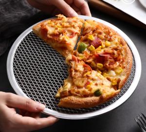 China OEM Seamless Round Pizza Cooking Mesh Pizza Mesh Pan For Home Kitchen Restaurant factory