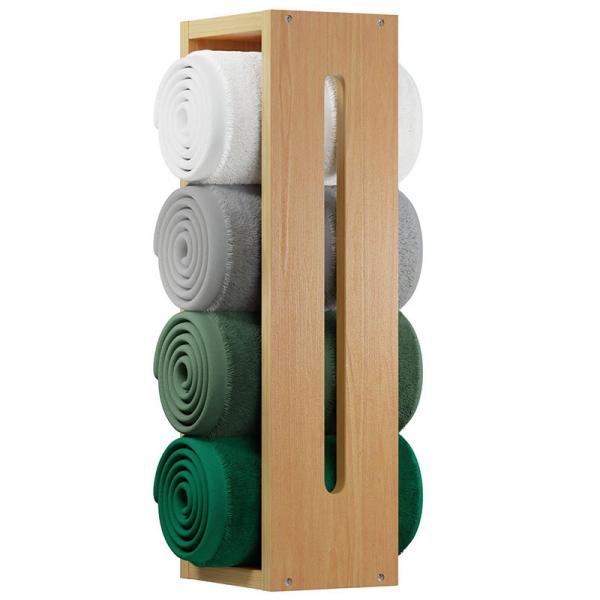 Wooden Bamboo Bathroom Storage Rack Towel Shelf Eco Friendly