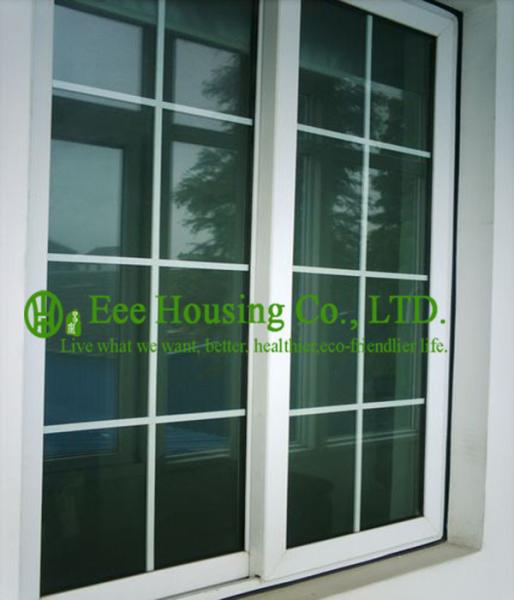 Grilled UPVC Sliding Window For Residential Home,White Color Profile Vinyl