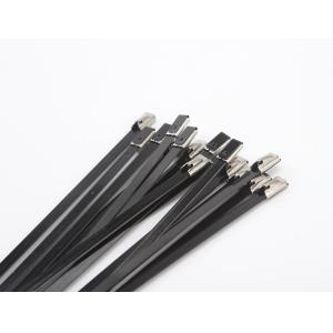 China Ball Self Locked PVC Coated Stainless Steel Cable Ties 12mm on sale