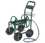 Heavy Duty Four-Wheel Steel Metal Garden Hose Reel Cart Perfect for Shopping and