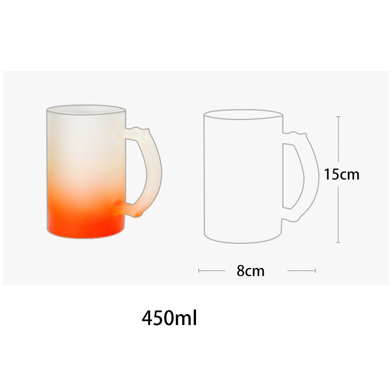 Food Grade 450ml Multicoloured Personalized Glass Cup
