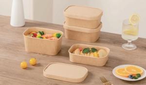 China 750/1000/1500/2000ml Disposable Paper Food Containers With High Dome Lid factory
