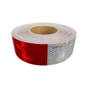 China Self Adhesive DOT-C2 Red And White Prismatic Retro Reflective Reflector Tape Stickers For Vehicle Trailer Truck factory